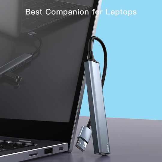 Yesido Hub 4 Θυρών USB 3.0 με σύνδεση USB-A Γκρι