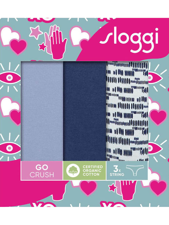 Βαμβακερά Damen Zeichenfolge 3Pack Blue