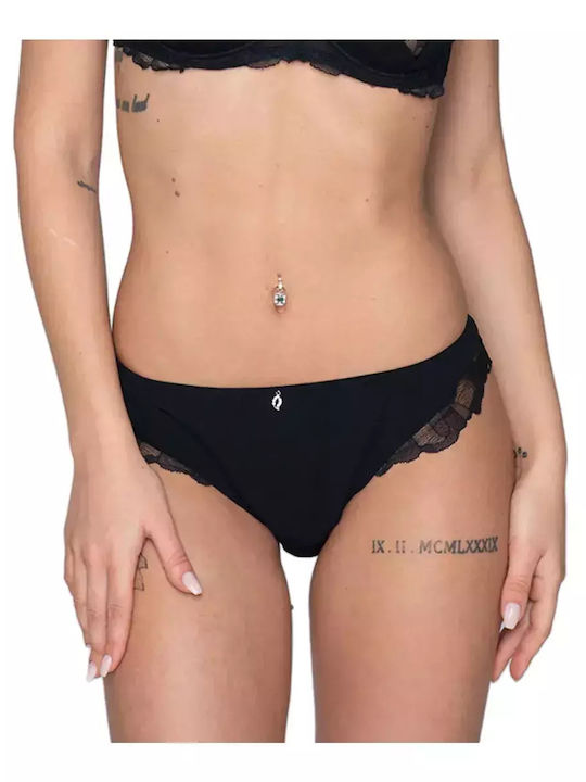 Melody Femeie Brazilia cu Dantelă Black
