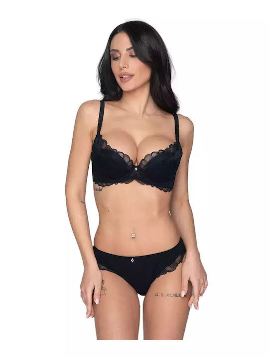 Melody Femeie Brazilia cu Dantelă Black