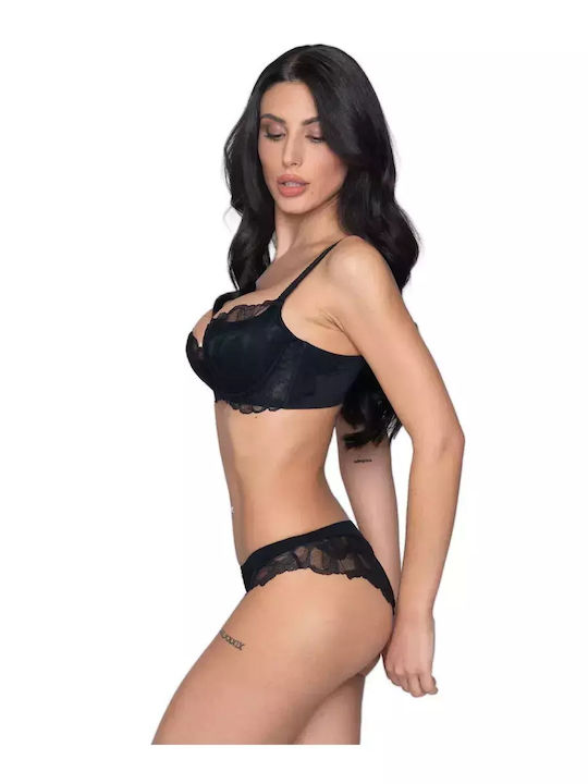 Melody Femeie Brazilia cu Dantelă Black