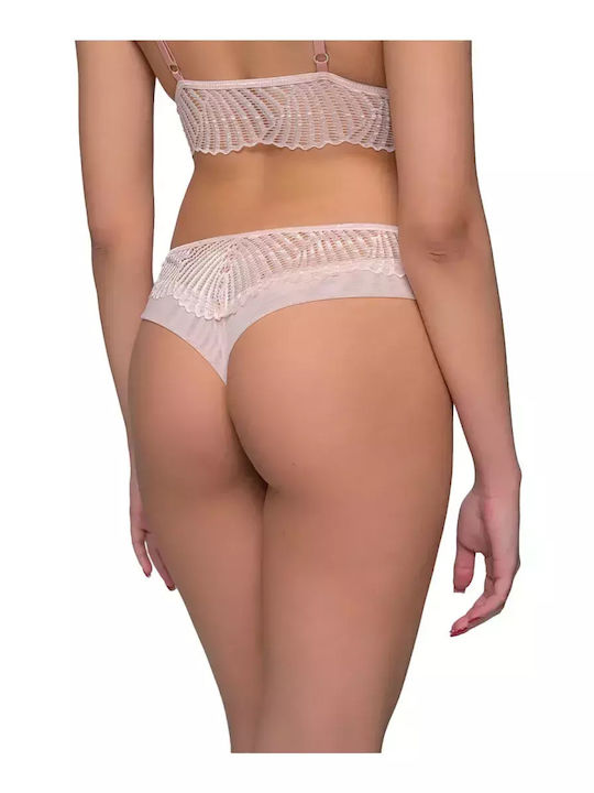Γυναικεία Brazil 2Pack με Δαντέλα Baby pink