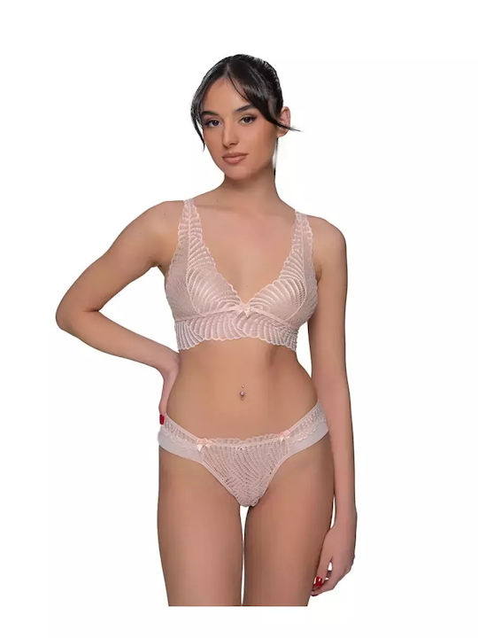 Γυναικεία Brazil 2Pack με Δαντέλα Baby pink