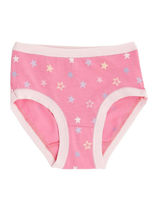 Cotonella Set of Kids' Briefs White-powder-fuchsia