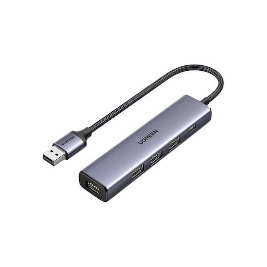 Ugreen CM418 USB-C Докинг станция с HDMI 4K PD Ethernet Сив