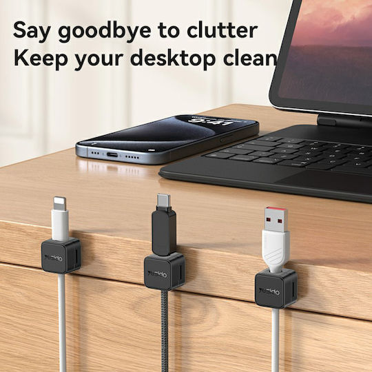 Yesido 4 Pack Cable Organizer C216bl Magnetic Clips Strong Adhesive Mini Design Black C216;bl