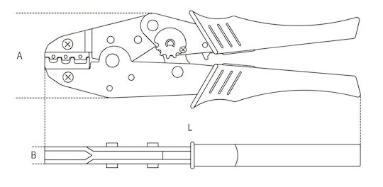 Beta 1608 Crimping Pliers for Insulated Terminals with Pressure Regulator Cross-Section Range 0.5 - 6mm² Length 230mm