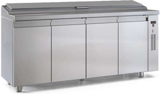 Inox Dobros Commercial Salad Refrigerator with 3 Doors L195xD70xH87cm