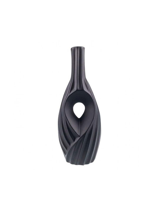 Velve Vază Decorativă Ceramică Negru 40cm 1buc