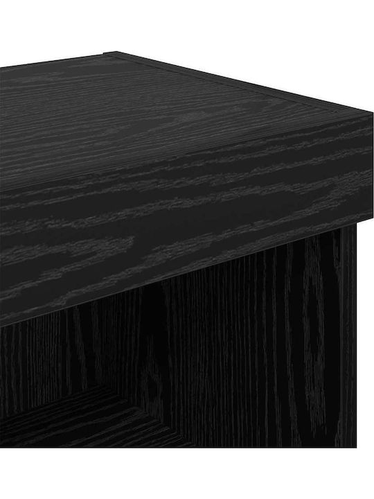 TV Stand with LED Lighting Black Oak M60xD30xH30cm
