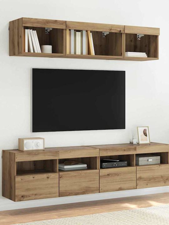 Телевизионна Мебел с LED Осветление Artisan Oak Дължина 80xДълбочина 30xВисочина 40см