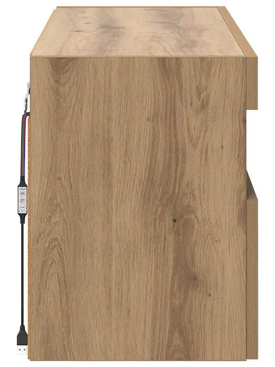Телевизионна Мебел с LED Осветление Artisan Oak Дължина 80xДълбочина 30xВисочина 40см