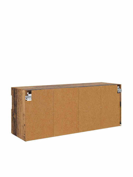 TV Stand with LED Lighting Old Wood M100xD30xH40cm