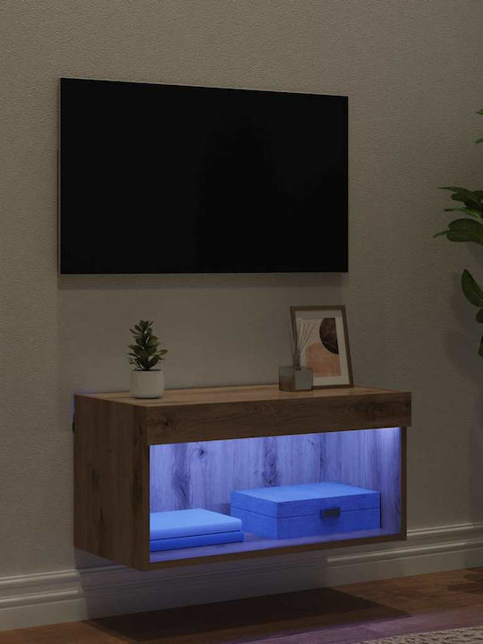 Телевизионно Мебелче с LED Осветление Artisan Oak Д60xДл30xВ30см
