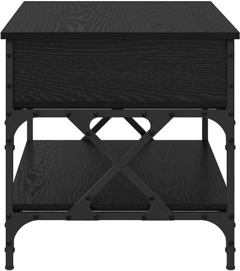 Rectangular Side Table Made of Solid Wood with Lifting Mechanism Black Beech W70xL50xH50cm