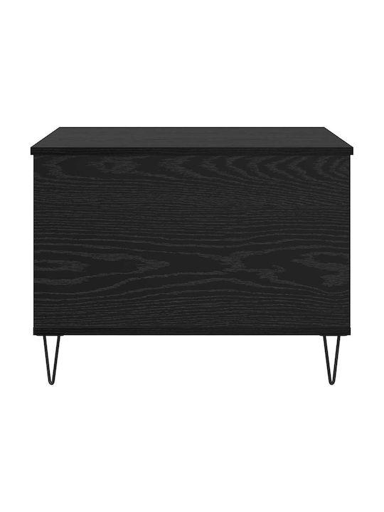 Rectangular Side Table made of Solid Wood with Lifting Mechanism Black Oak 60x44.5x45cm