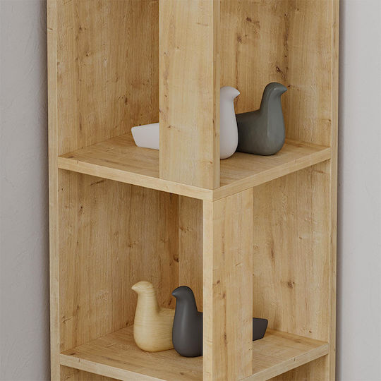 Corner Bookcase Piano Natural 31.4x31.4x158.9cm
