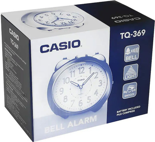 Casio Retro Tabletop LED Clock Plastic with Alarm Clock Black TQ-369-7DF