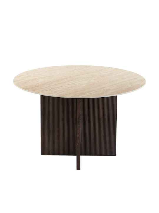 Rund Tisch Speisesaal Travertine 120x120x76cm