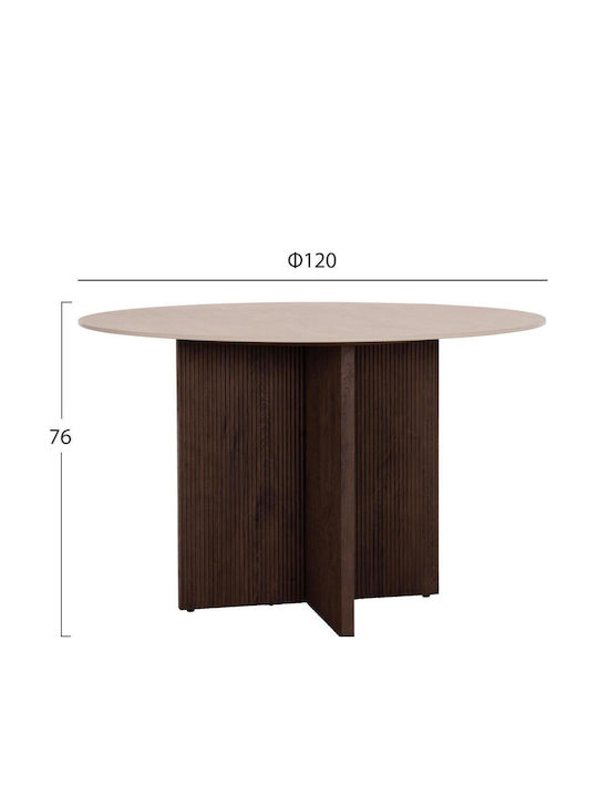 Rund Tisch Speisesaal Travertine 120x120x76cm
