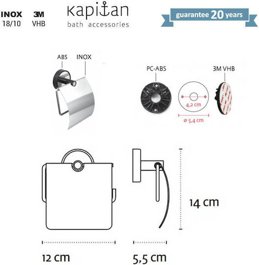 Karag Optimo Inox Paper Holder Wall Mounted Silver
