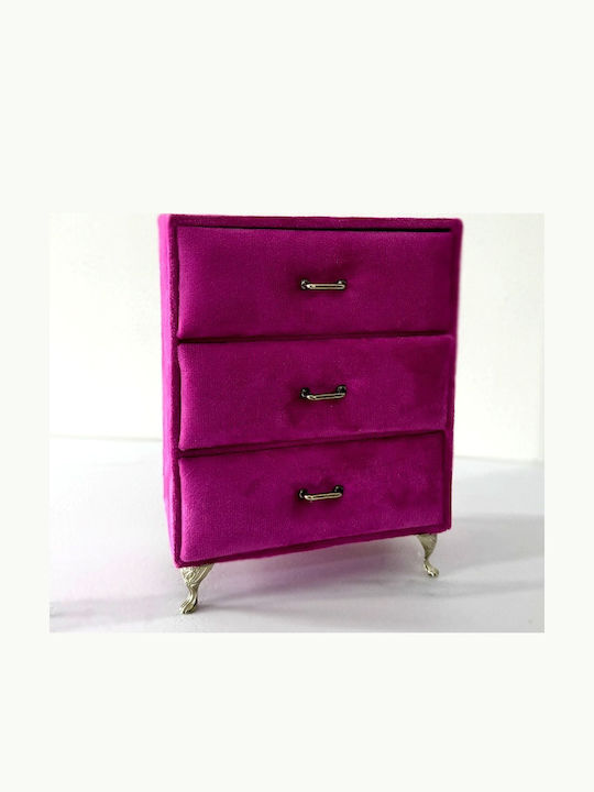 Velve Casetă Pentru Bijuterii Cu Sertar Fuchsia 20x15cm