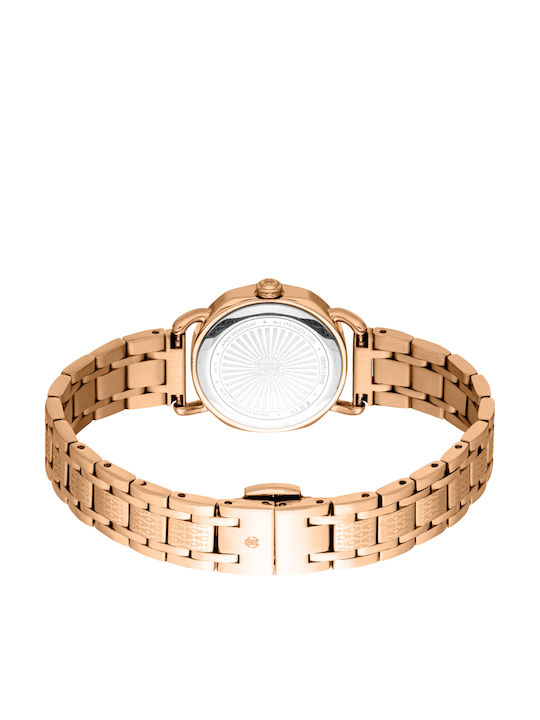 Roberto Cavalli Glam Women's Watch with Pink Metal Bracelet