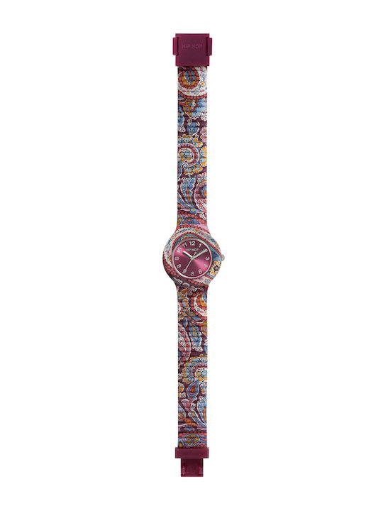 Women's Watch with Burgundy Rubber Strap