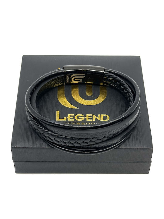 Legend Accessories Βραχιόλι από Δέρμα 23cm