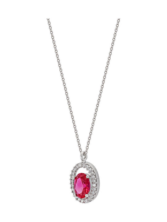 Kiriakos Gofas Necklace Solitaire Made of 9 K Red White Gold
