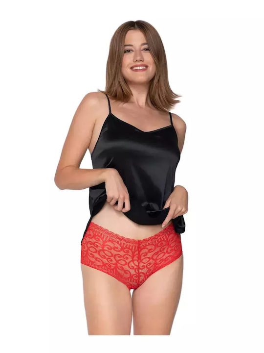 Party 1 Γυναικείο Boxer με Δαντέλα Κόκκινο