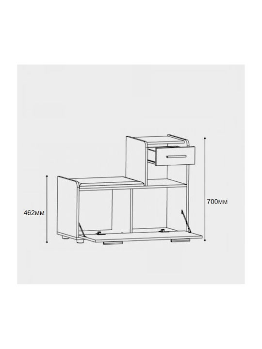 Tandem Mobilier de Intrare cu Dulap pentru Pantofi & Bancă 90x38x70cm