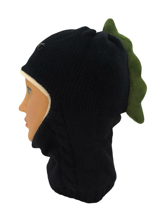 Kinder Mütze Gestrickt Schwarz