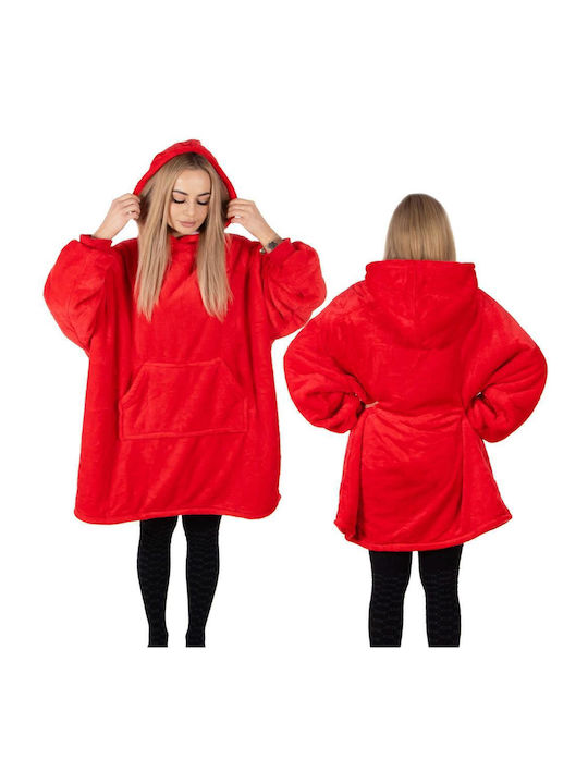 Κουβέρτα Fleece με Μανίκια 82x88εκ. Red