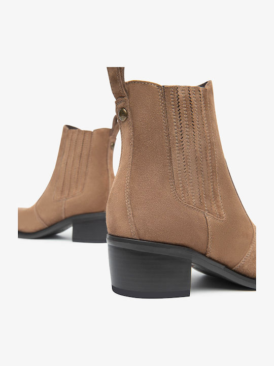 Leather Women's Chelsea Ankle Boots Brown