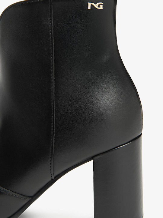 Leder Stiefeletten Damen Schwarz