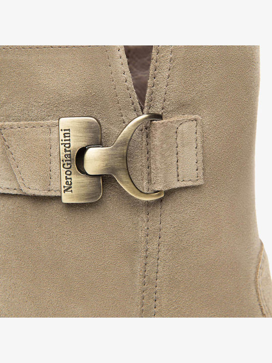 Leather Women's Ankle Boots Gray
