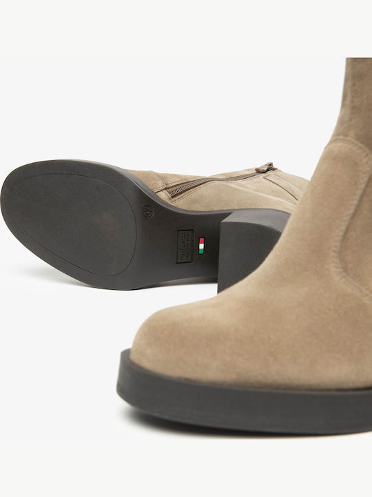 Leather Women's Ankle Boots Gray