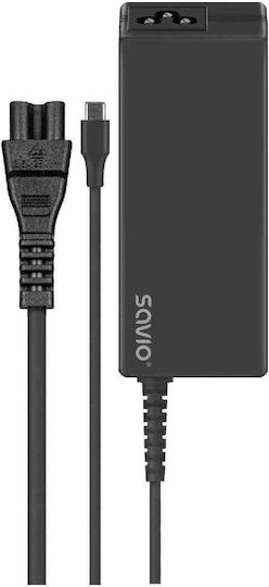 Savio USB-C Universal Φορτιστής Laptop 65W 20V 3A με Αποσπώμενο Καλώδιο Τροφοδοσίας