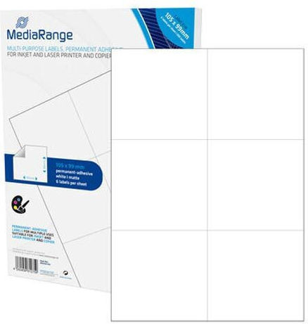 MediaRange 300 Self-Adhesive Rectangular A4 Labels 105x99mm