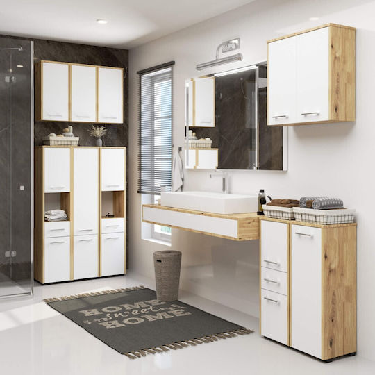 Akord Furniture Factory Coloană de Baie de Pardoseală M30xA30xÎ140cm Stejar