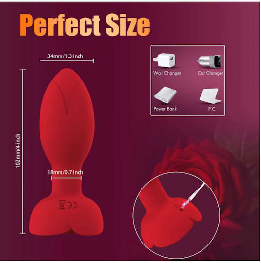 APH Anal Plug mit kabelloser Funktion und Vibration Rot