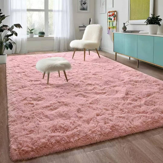 Homeone Χαλί Αντιολισθητικό Shaggy Γούνινο 60x90cm Σομόν