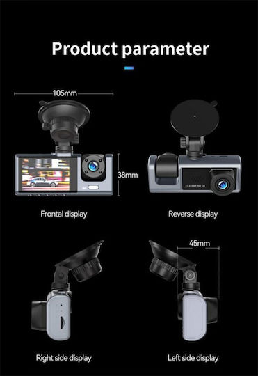 XO XJ07 Set Autokamera DVR 1080P mit Bildschirm mit Saugnapf & Rückfahrkamera