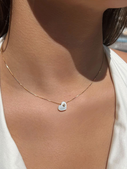 Xryseio Halskette mit Design Herz aus Gold