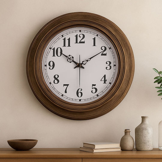 Ankor Leise Antikes Wanduhr Kunststoff Braun Ø50.7cm Ankor Leise Antikes Wanduhr Kunststoff Braun Ø50.7cm
