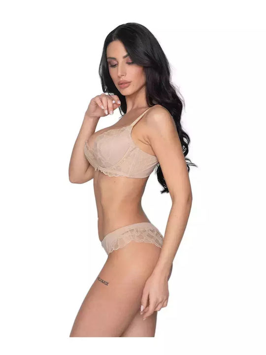 Melody Femeie Brazilia cu Dantelă Beige