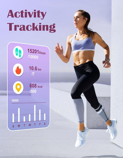 Ruimen D1 Smartwatch with SIM and Heart Rate Monitor (Purple)
