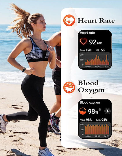 Ruimen D1 Smartwatch with SIM and Heart Rate Monitor (Silver)