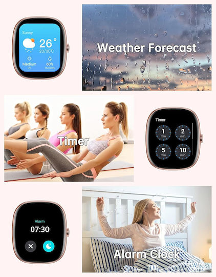 Huakua Smartwatch με Παλμογράφο (Μωβ)
